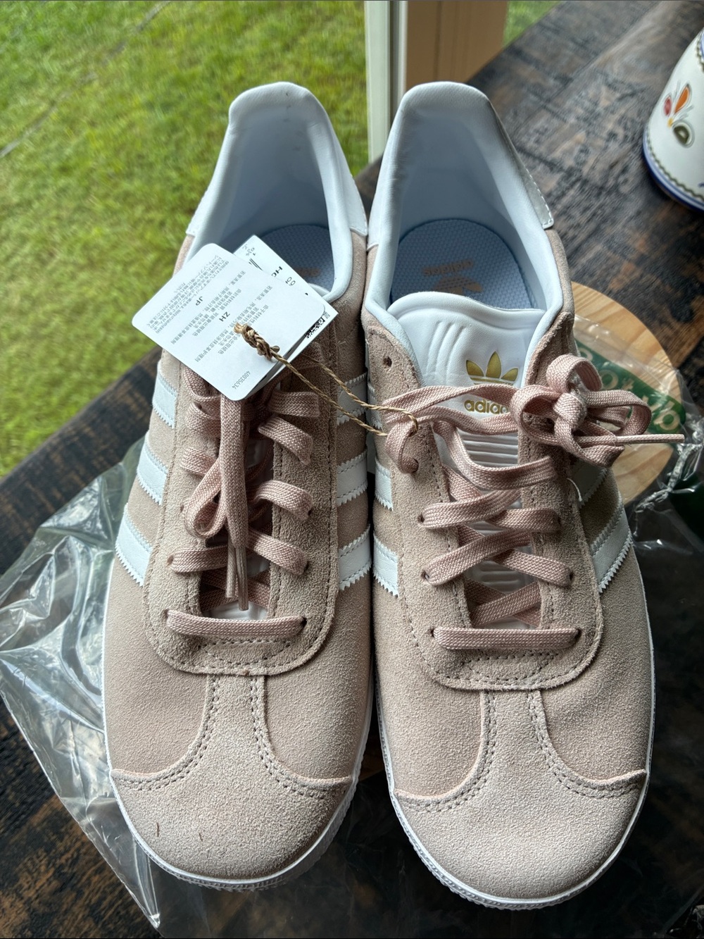 NWT adidas men’s? Womens? Suede Sneakers in Blush Pink and White